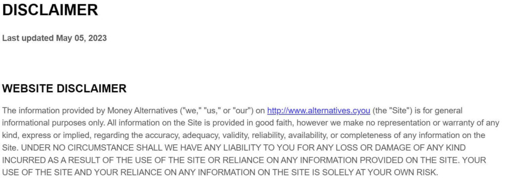 disclaimer part 1 l Disclaimer