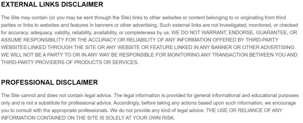 disclaimer part 2 l Disclaimer