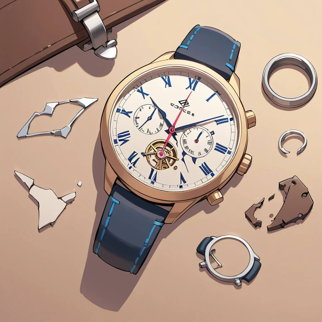 A blue-strapped watch with a gold case, illustrating the necessity of watch maintenance to ensure its durability and function.