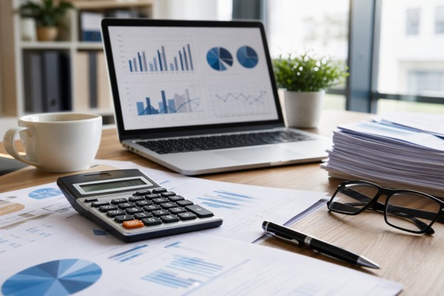 Image depicting a financial analysis scene, emphasizing the cost per use method in business spending strategies.